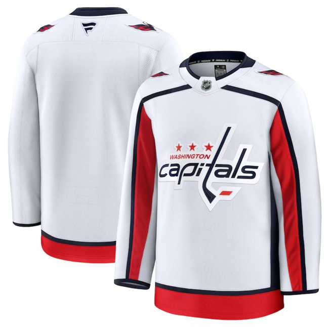 Mens Washington Capitals Blank White 2024-25 Away Stitched Hockey Jersey Dzhi